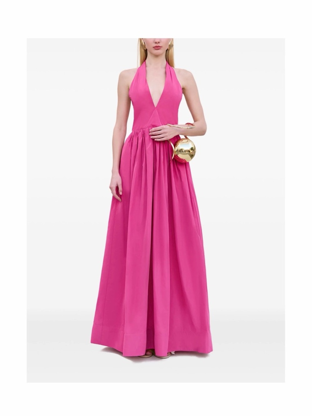 Cult Gaia Halter Maxi Dress in Bright Pink | Teagan Dress